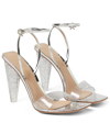 Gianvito Rossi Odyssey 105 Glitter-plexi And Leather Sandals In Silver