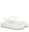 Gianvito Rossi Metropolis Flatform Sandals In White+white