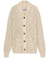 Schott Heavyweight Shawl Collar Cardigan In Limestone
