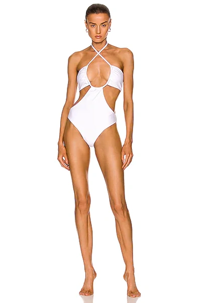 ROSETTA GETTY DRAWSTRING BANDEAU ONE PIECE SWIMSUIT,ROGT-WX3
