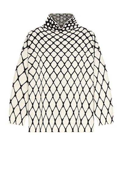 Valentino Wool High Neck Sweater In Neutrals