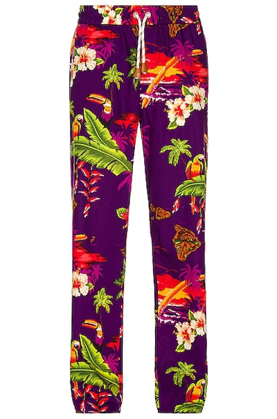 Moncler Genius 8 Moncler Palm Angels Purple Floral Print Trousers In Multicolor