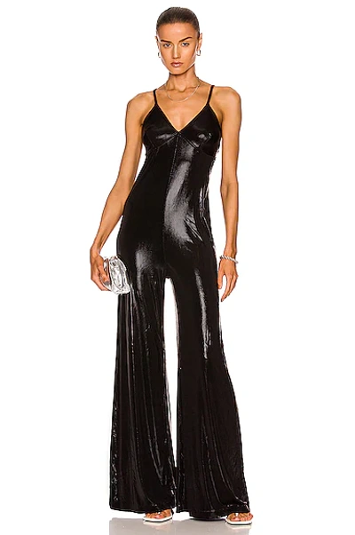 Norma Kamali Faux Leather Jumpsuit In Black