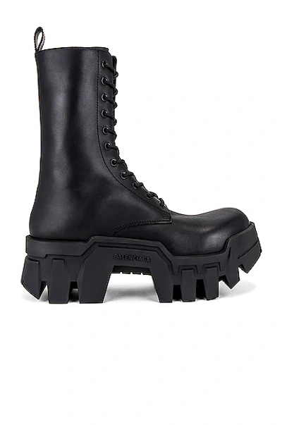 Balenciaga Bulldozer Low Lace Up Boot In Black