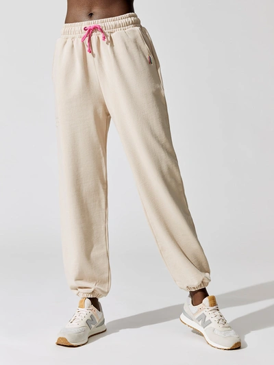 Terez X Ny Forever Classic Cotton Joggers In Oat Milk