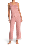 Honeydew Lace Trim Racerback Tank & Pants 2-piece Pajama Set In Honeycrispgeo