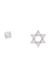 Nadri Reminisce Star Of David Cz Stud Earrings In Rhodium