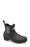 Hunter Original Waterproof Chelsea Rain Boot In Black / Tundra Grey