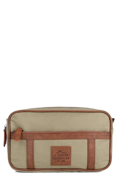 Buxton Double Zip Travel Kit In Olive