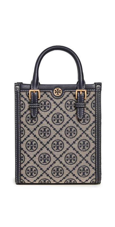 Tory Burch Mini T Monogram Tote Tory Navy In Tory Navy