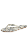 Tkees Studio Exotic Snake-effect Leather Flip Flops In Sandsnake