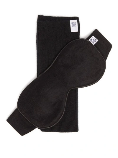 Johnstons Of Elgin Cashmere Bed Socks And Eye Mask Set In Black