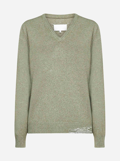 Maison Margiela Wool And Cashmere Blend Sweater In Gray