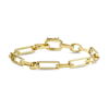 NANCY NEWBERG 14K YELLOW GOLD MIXED CHAIN LINK BRACELET