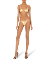 Dolce & Gabbana Triangle Bikini With Dg Logo In Metallic