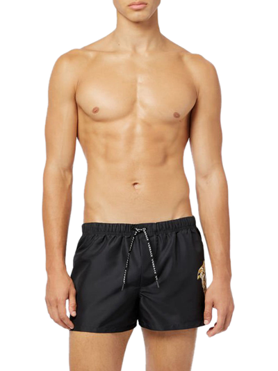 Versace Medusa-motif Drawstring Swim Shorts In Black