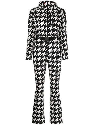 Perfect Moment Star千鸟格滑雪服 In Black-white-houndstooth-print
