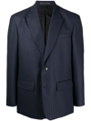 Valentino Vltn-print Single-breasted Suit Jacket In Blau
