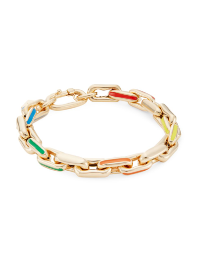 Lauren Rubinski Women's 14k Yellow Gold & Enamel Small Chain Bracelet
