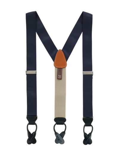 Trafalgar Classic Convertible Brace Suspenders In Navy