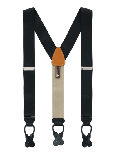 Trafalgar Hudson Nylon Button End Suspenders In Black