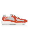 Prada America's Cup Sneakers In Arancio Argento