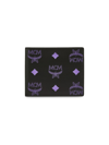 Mcm Bifold Wallet In Color Splash Logo Leather In Dahlia Purple