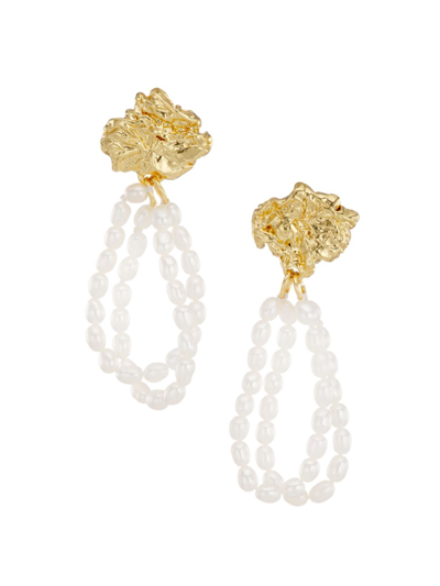 Amber Sceats Women's Velora 24k Gold-plated & Pearl Earrings In White
