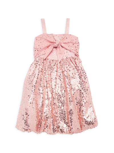 Marchesa Notte Kids' Little Girl's & Girl's Sequin Embellished Bubble Dress In Blush