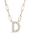 Saks Fifth Avenue Women's 14k Yellow Gold & 0.40 Tcw Diamond Large Initial Pendant Necklace In Initial D