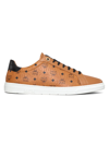 Mcm Women's Terrain Derby Visetos Logo Sneakers In Cognac