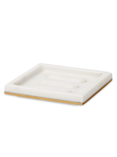 Sferra Pietra Marble Soap Dish In White/silver