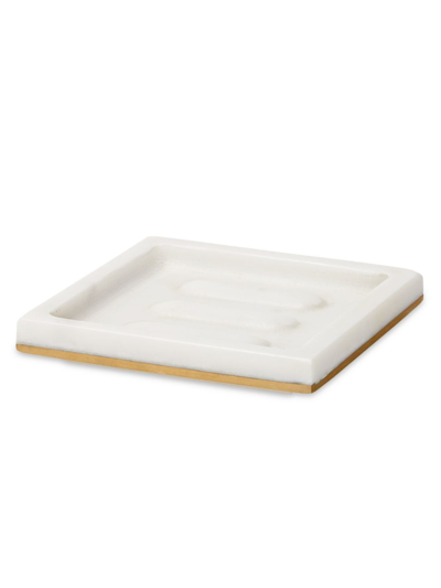 Sferra Pietra Marble Soap Dish In White Silver