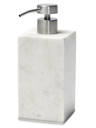 Sferra Pietra Marble Soap Dispenser In White/silver