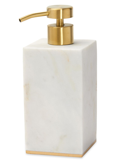 Sferra Pietra Marble Soap Dispenser In White/gold