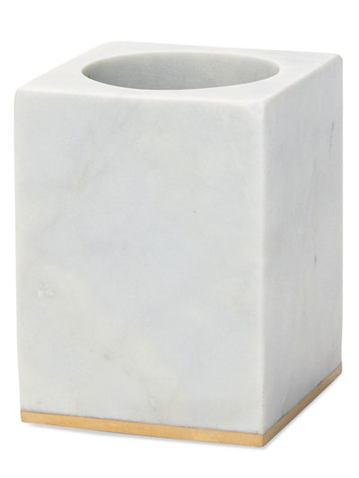 Sferra Pietra Marble Toothbrush Holder In White/gold