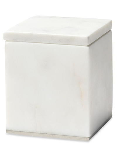 Sferra Pietra Marble Storage Jar In White/silver