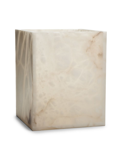 Labrazel Alisa Alabaster Wastebasket, Cream In Creamy Ivory