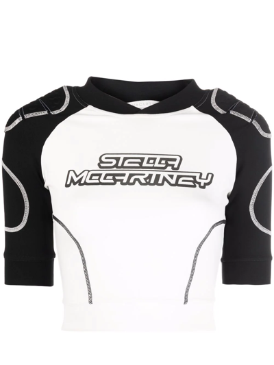 Stella Mccartney Logo Tech T-shirt In Black,white