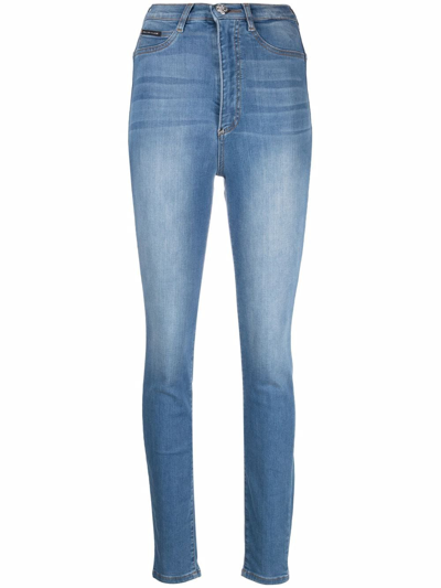 Philipp Plein High-waisted Skinny Jeans In Blau