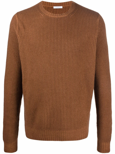 Malo Round Neck Jumper In Brown