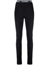 Philipp Plein Gem Logo-waistband Leggings In Schwarz
