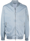 Brunello Cucinelli Cotton Two-way Zip Bomber Jacket In Blau