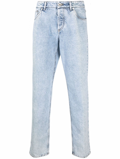 Brunello Cucinelli Light-wash Straight-leg Jeans In Blau
