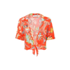 Etro May Rosso Paisley-print Knotted Cropped Top In Multicolour