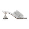 Miu Miu Calzature Donna Womens Slip On Open Toe Mule Sandals In Metallic