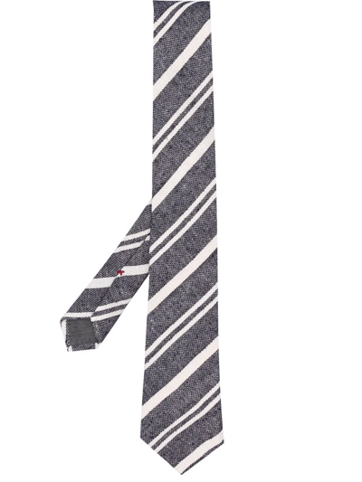 Brunello Cucinelli Diagonal Stripes Tie In Blau