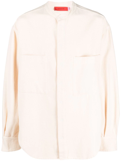 Eckhaus Latta Snap Button Down Shirt In Nude