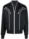 Amiri Western-embroidered Stand-collar Jersey Tracksuit Jacket In Schwarz
