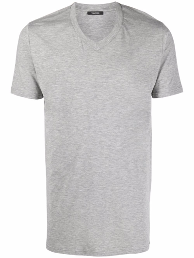 Tom Ford V-neck Short-sleeve T-shirt In White